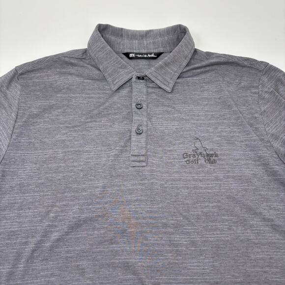 Travis Mathew Large Solid Gray Short Sleeve Golf Polo Embroidered Shirt - Picture 1 of 5